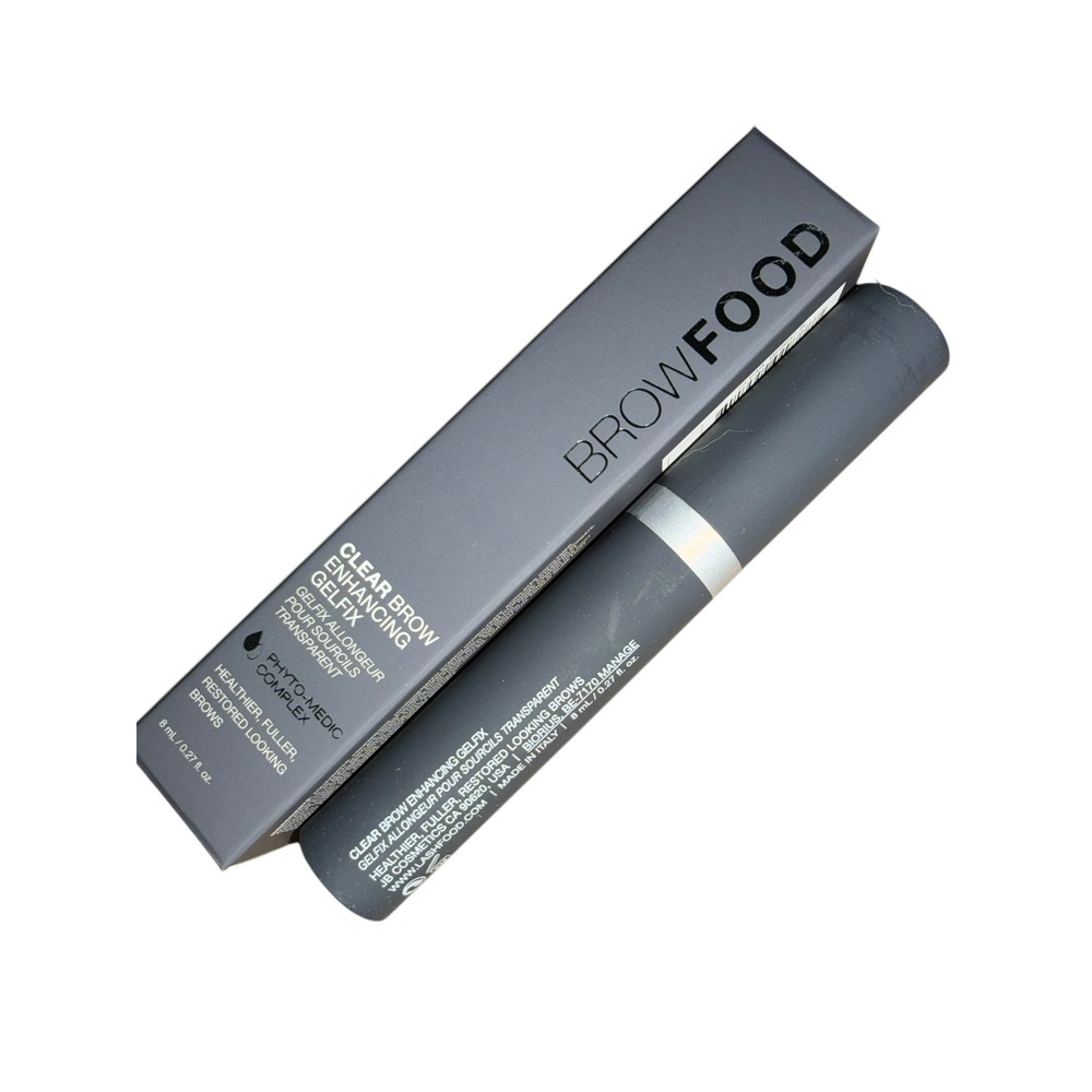 BrowFood Clear Brow Enhancing GelFix Clear Brow Gel 8mL Dual-Sided Brush